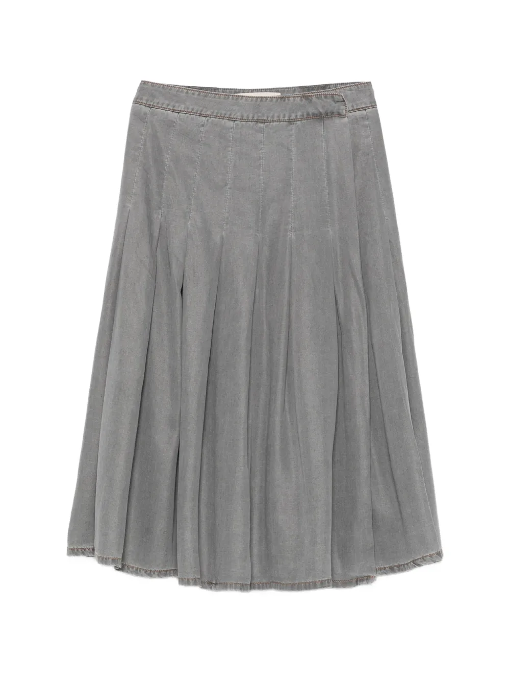 Semicouture pleated mid skirt - Grigio