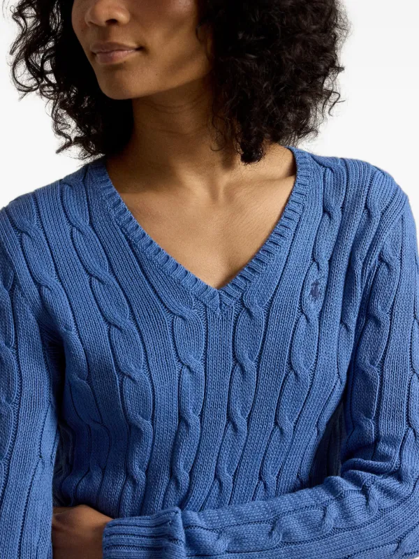 POLO RALPH LAUREN ブルー Vネックセーター M Polo Ralph Lauren Vネックコットンセーター | ブルー | FARFETCH JP