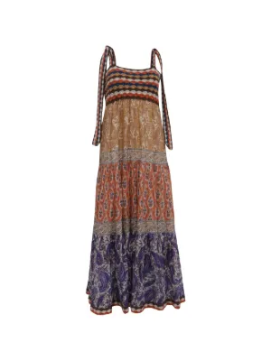 princess polly baby blue dress Zimmermann Brown Ramie Rhiannon Midi Dress