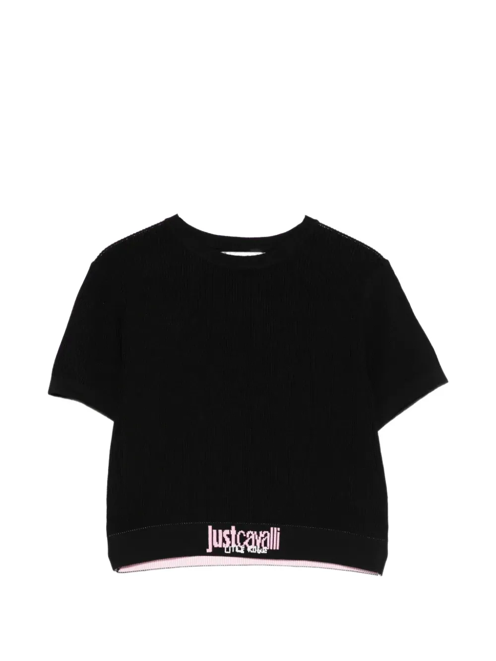 Just Cavalli crew-neck knitted top - Nero