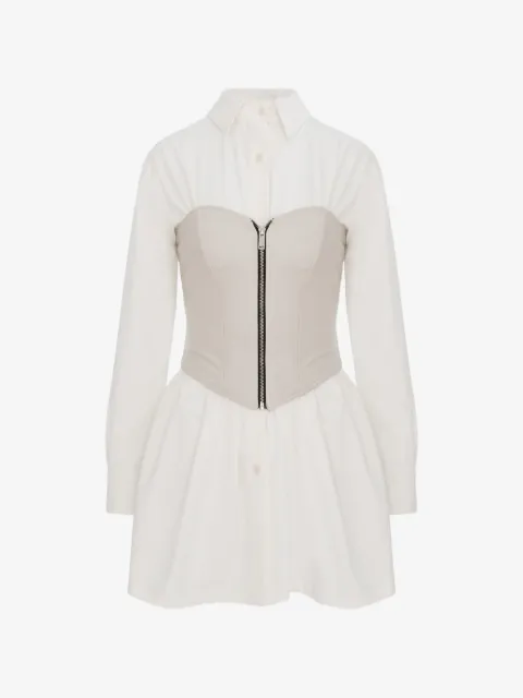 HAMZA Maris zip-up leather corset dress