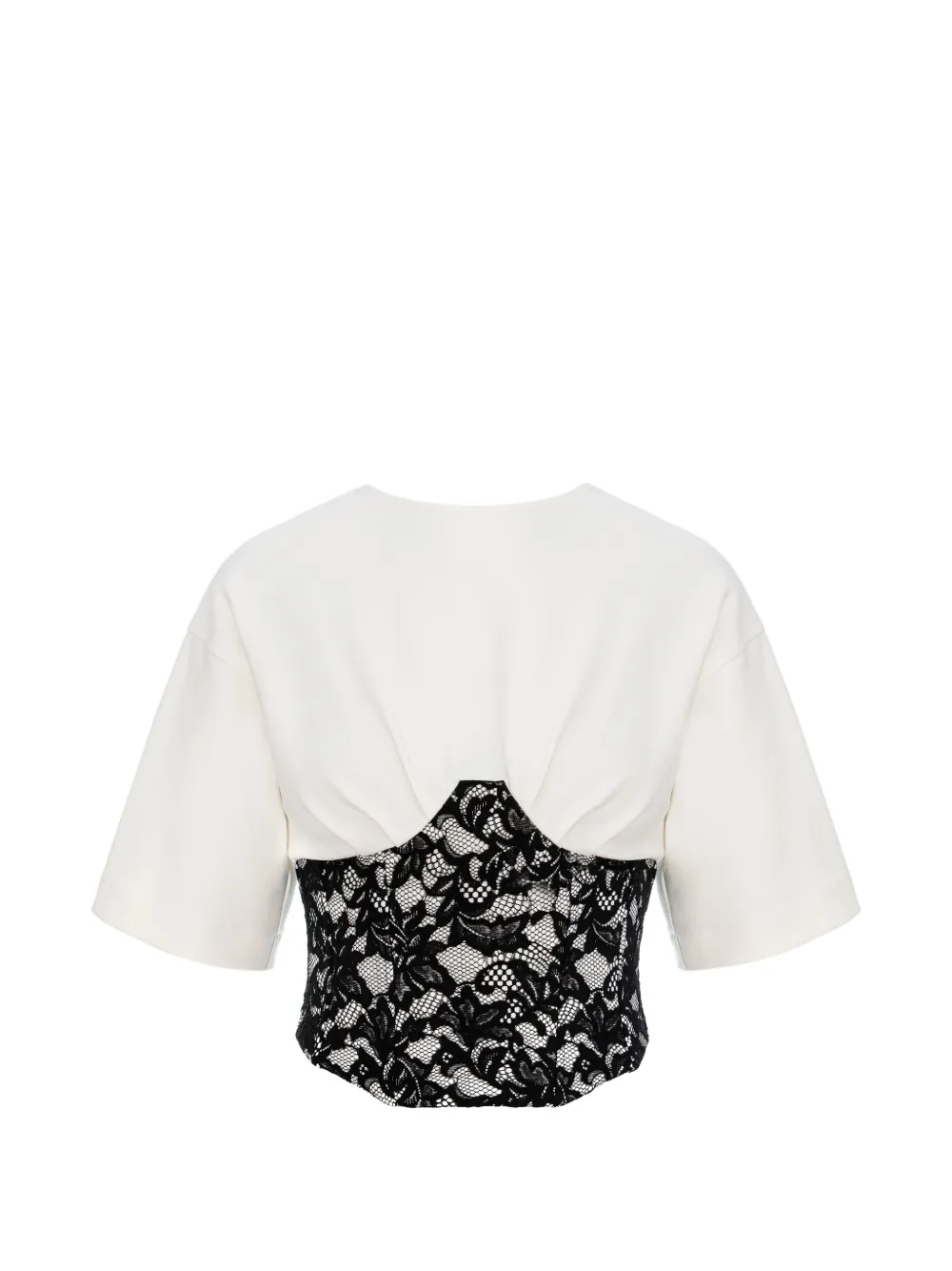 HAMZA Marsilia sheer lace corset top - Bianco