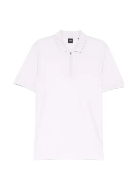 BOSS front zip-fastening polo shirt
