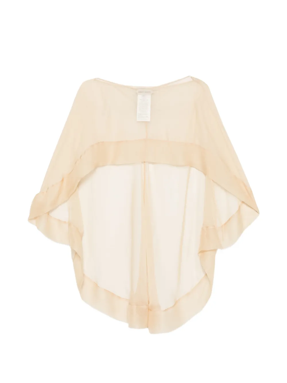 Alberta Ferretti sheer silk cape - Nude
