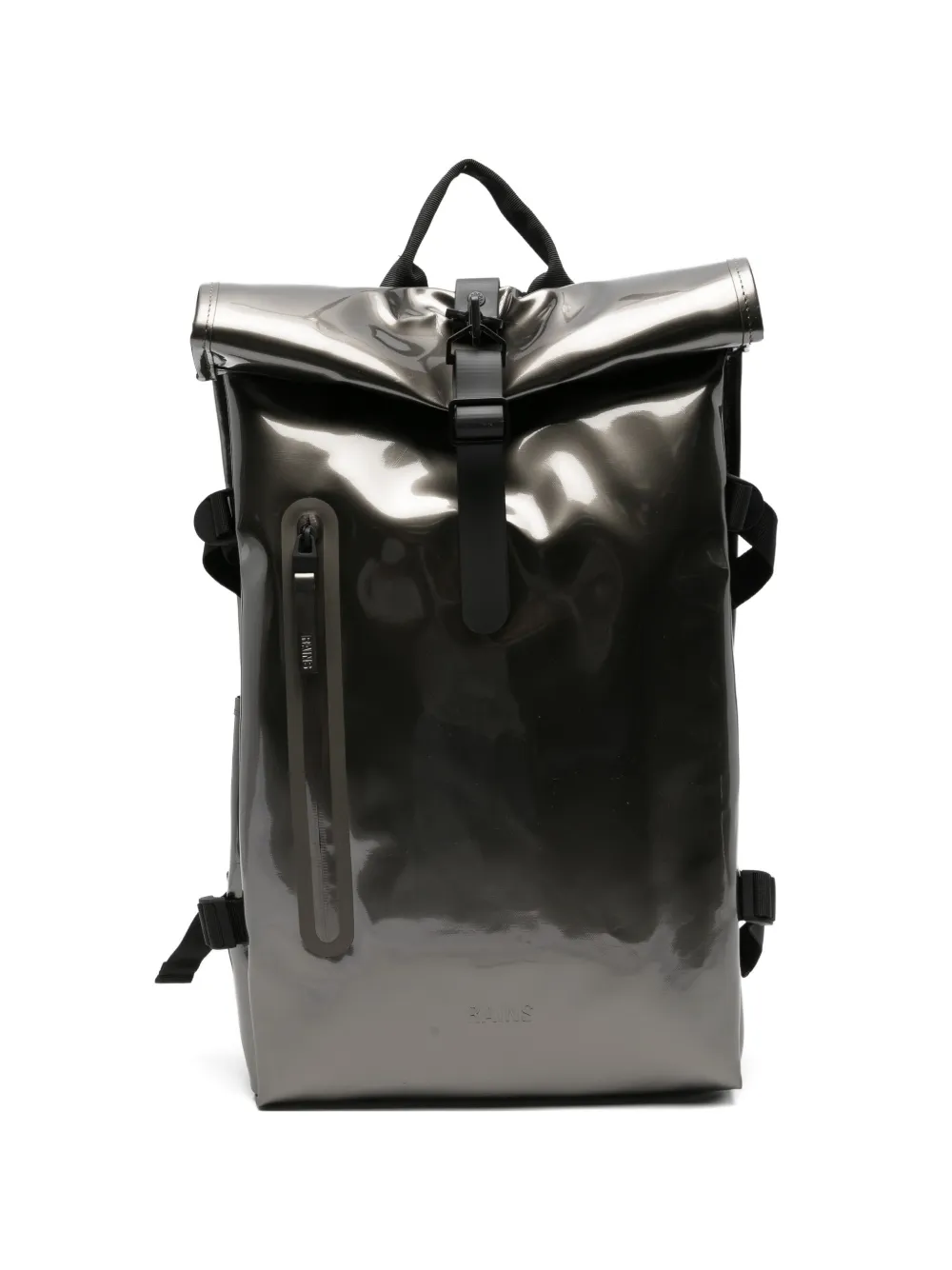 Rains glossy roll-top backpack - Argento