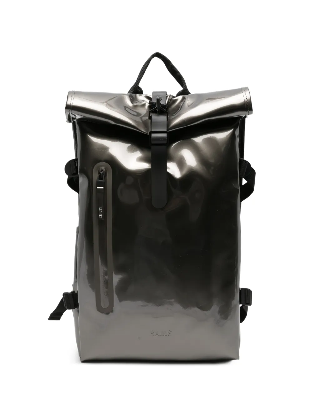 Rains glossy roll-top backpack - Argento