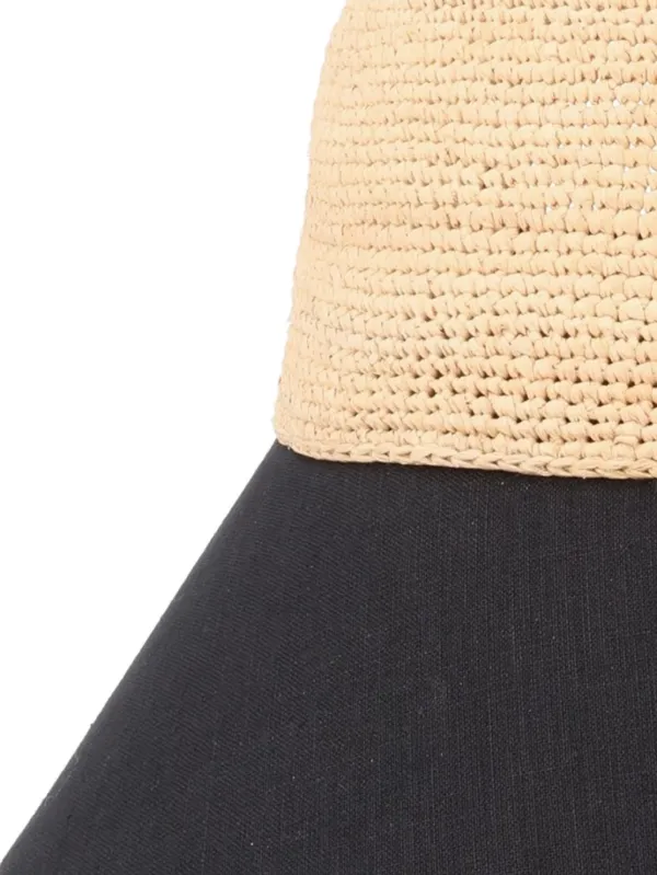 Helen Kaminski Blaise Raffia linen-panel Cap | Neutrals | FARFETCH