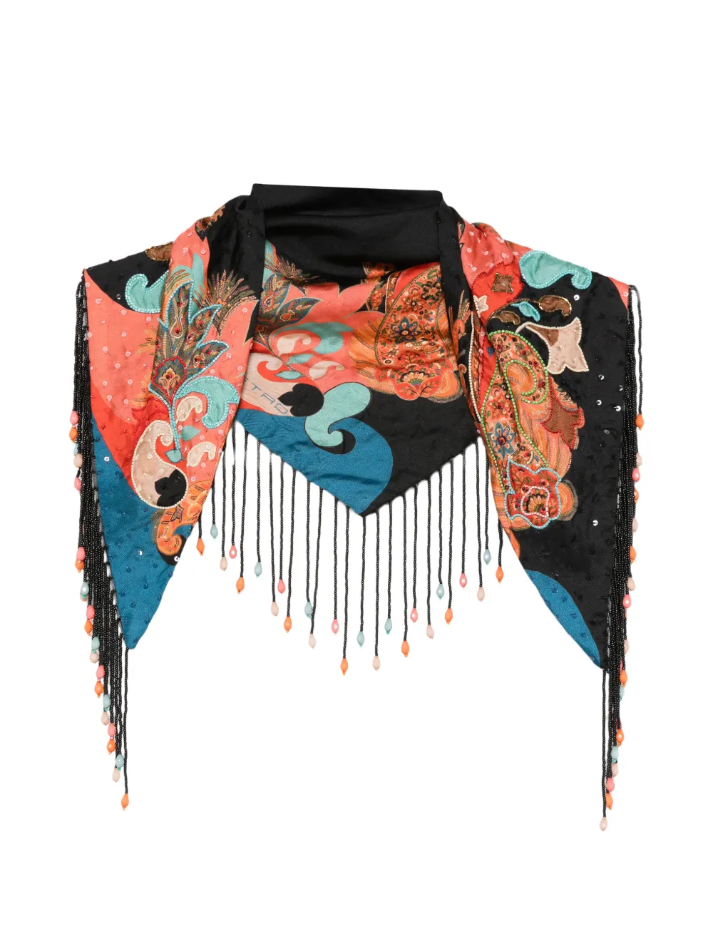 ETRO paisley-pattern beaded scarf - Nero