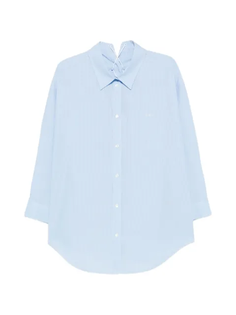 Juun.J lace-up pinstripe shirt