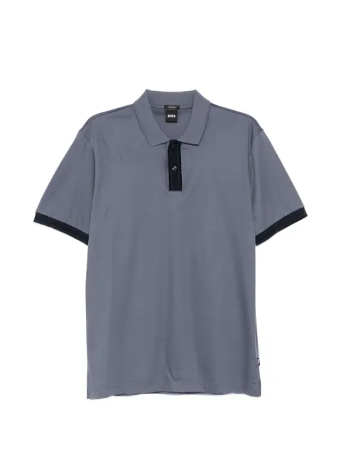 BOSS striped-trim polo shirt