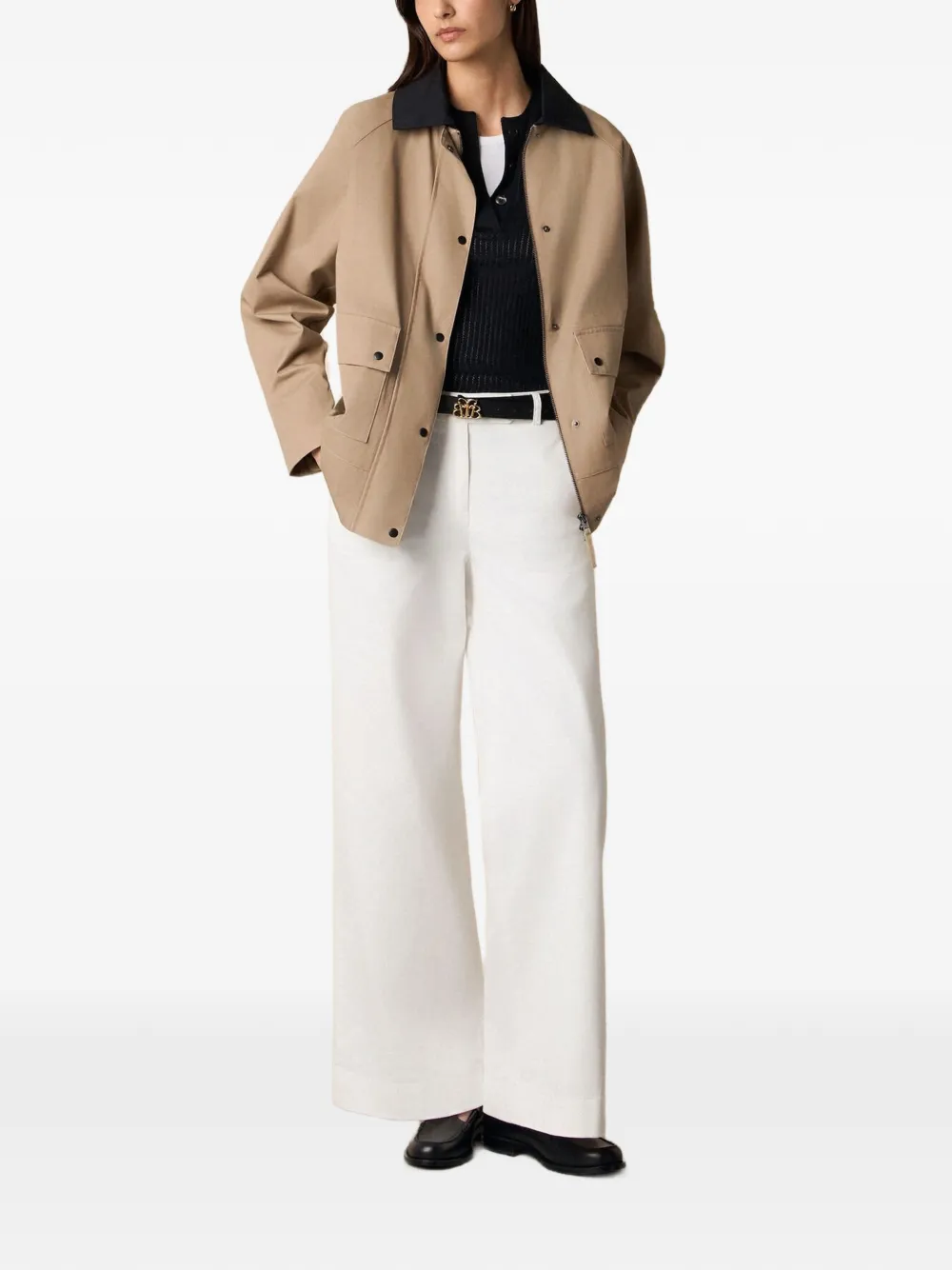 Brooks Brothers Jack met contrasterende kraag Beige