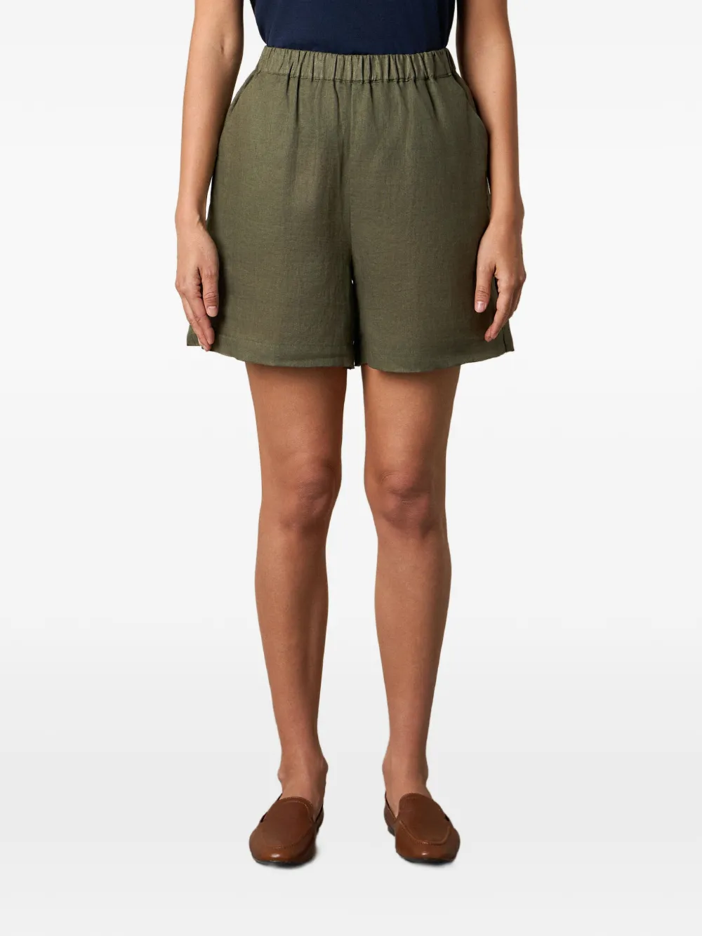 Brooks Brothers elasticated linen shorts - Verde
