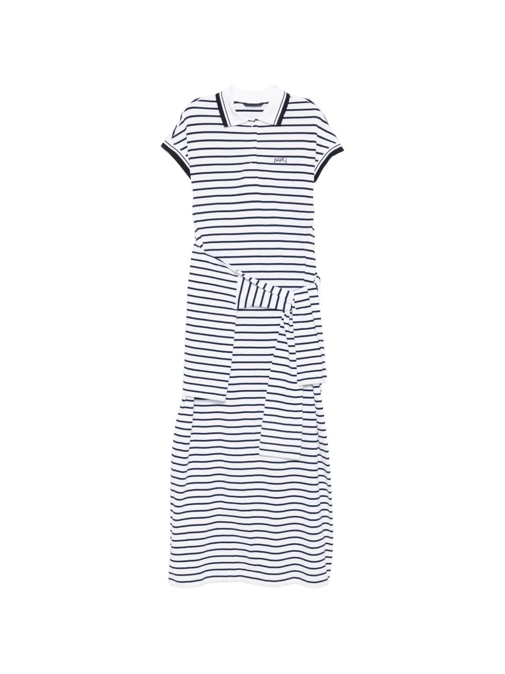 Juun.J striped midi dress - Bianco