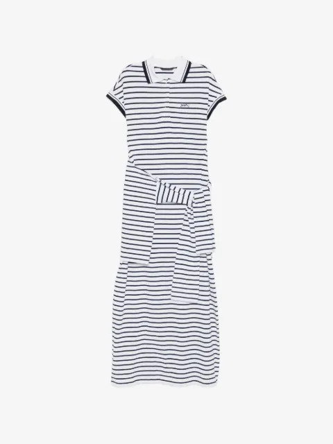 Juun.J vestido midi con rayas estampadas