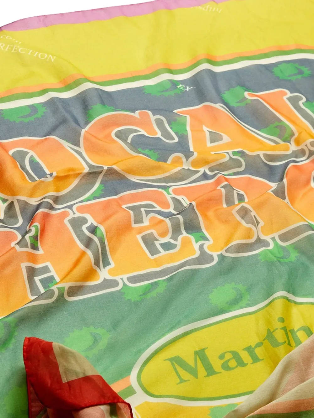 Martine Rose Local Hero wikkeldoek met patroon Geel
