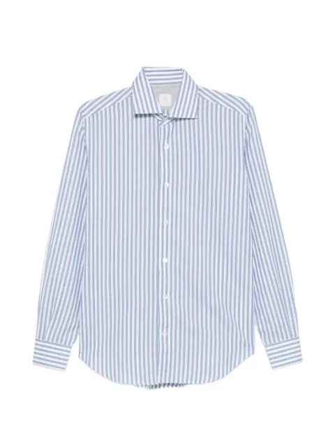 Eleventy vertical-stripe spread-collar shirt