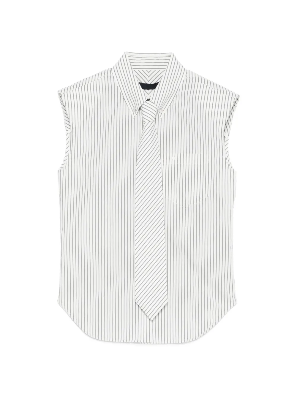 Juun.J striped sleeveless shirt - Bianco