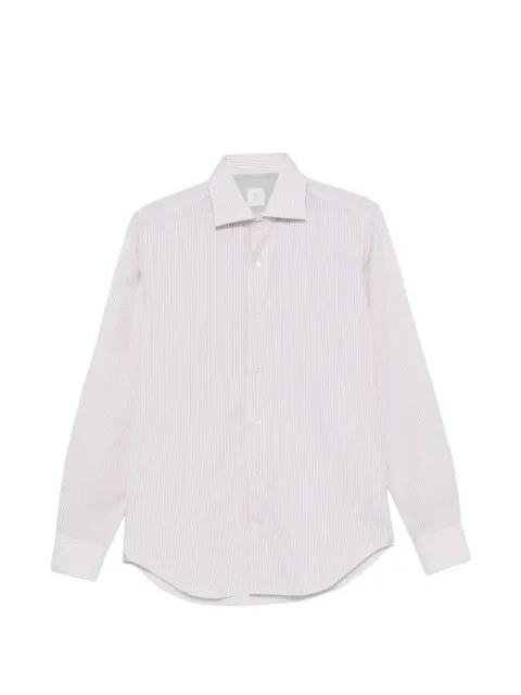 Eleventy striped-pattern spread-collar shirt