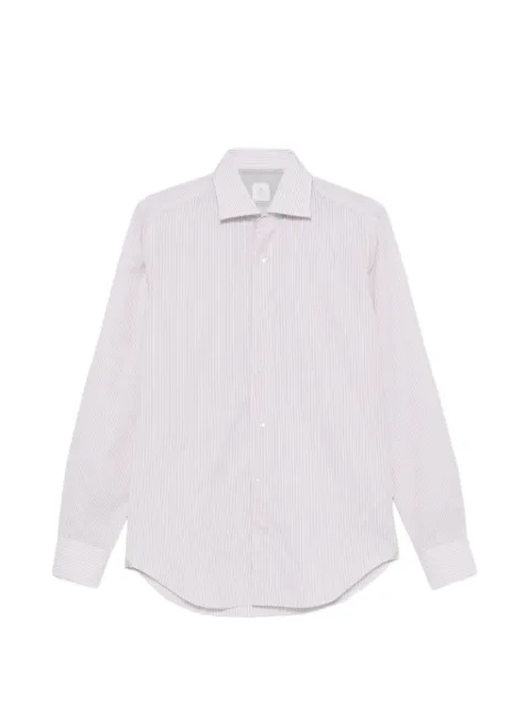 Eleventy striped-pattern spread-collar shirt