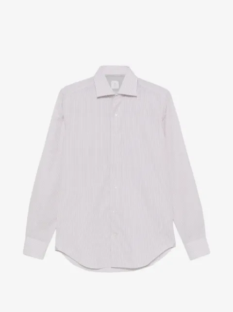 Eleventy striped-pattern spread-collar shirt