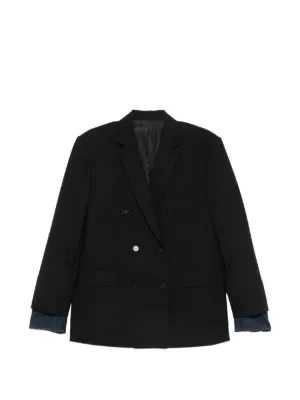 Sacai ストライプ ダブルジャケット | ブラック | FARFETCH JP