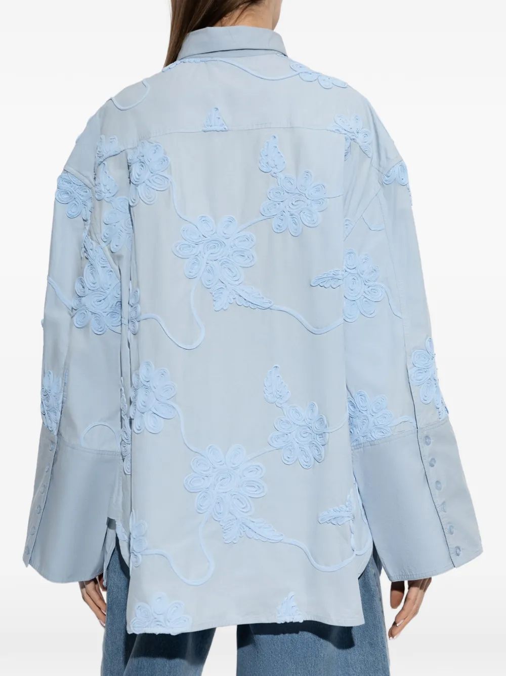 ROTATE BIRGER CHRISTENSEN Oversized blouse met bloemen-patroon Blauw