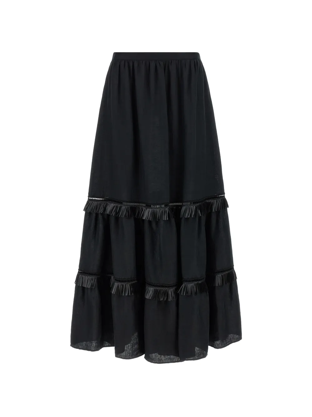 Kiton fringed skirt - Nero