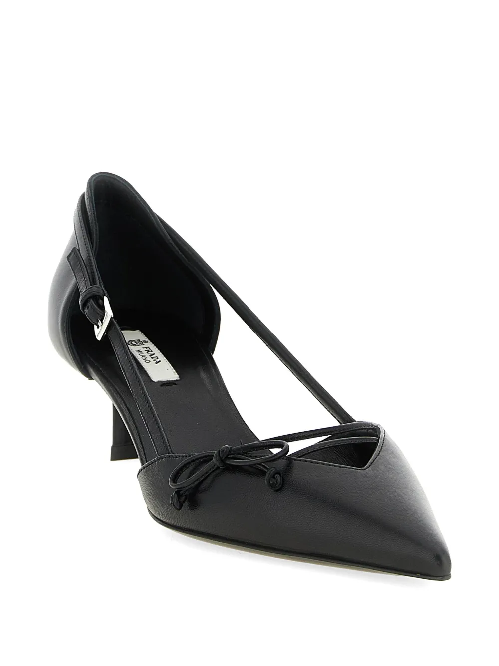 Prada open-side leather pumps Zwart