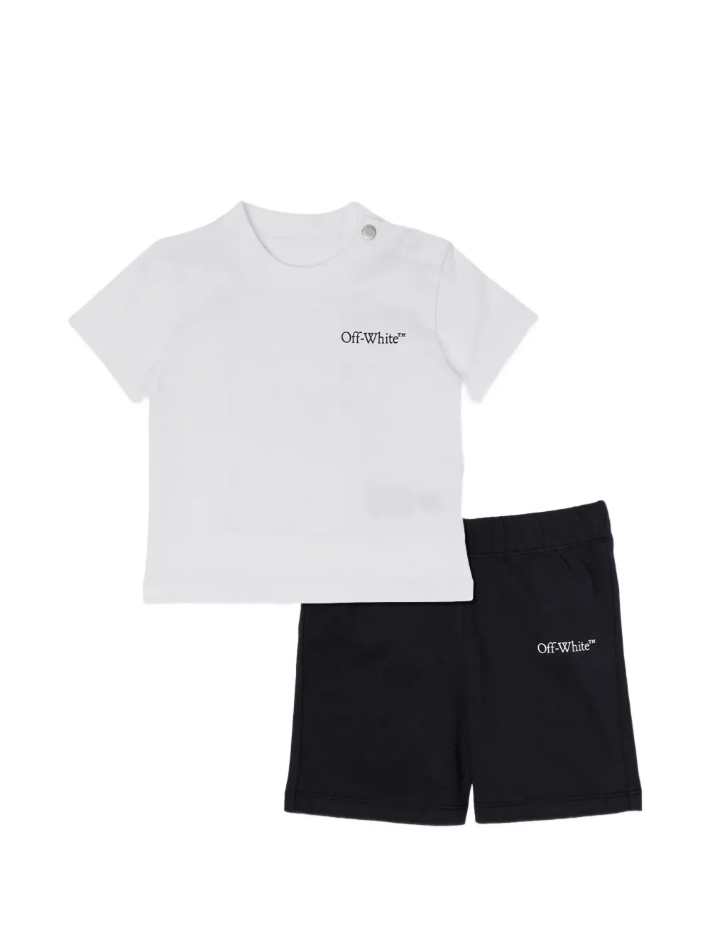 Off-White Kids logo-print graphic-print shorts set - Bianco