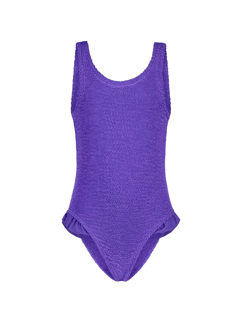 PARAMIDONNA Kids Lili ruffled crinkle-effect swimsuit - Viola