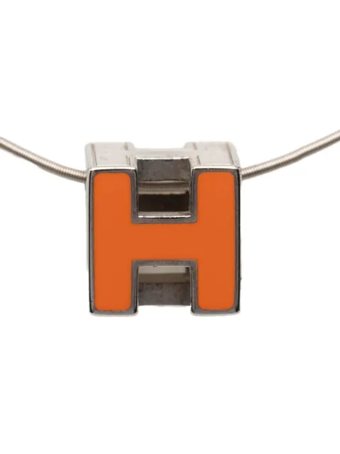 Hermès Pre-Owned collier à pendentif Cage D H en plaqué palladium laqué (2000-2010)