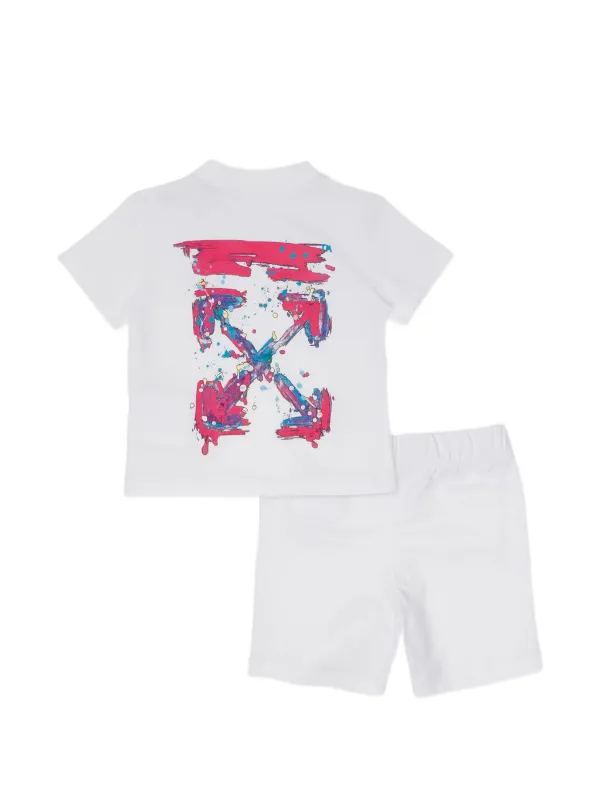 Off-White Kids Arrow Splat Shorts Set | White | FARFETCH UK