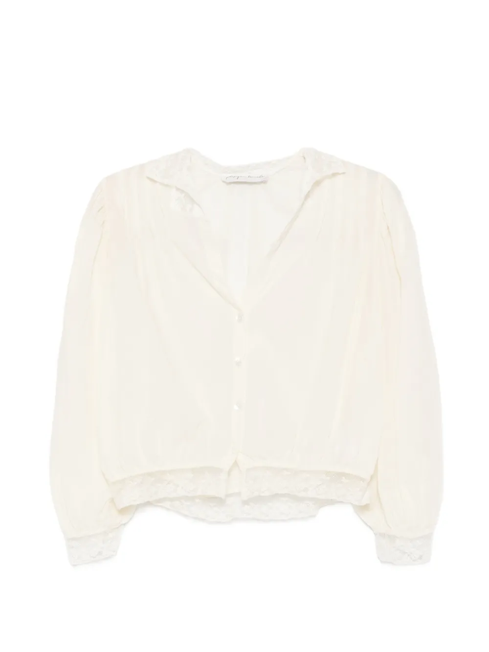 Phisique Du Role lace-trim pleated shirt - Toni neutri