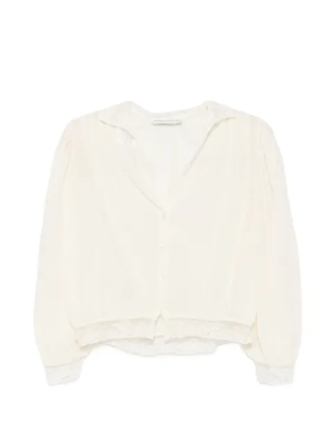 Phisique Du Role lace-trim pleated shirt