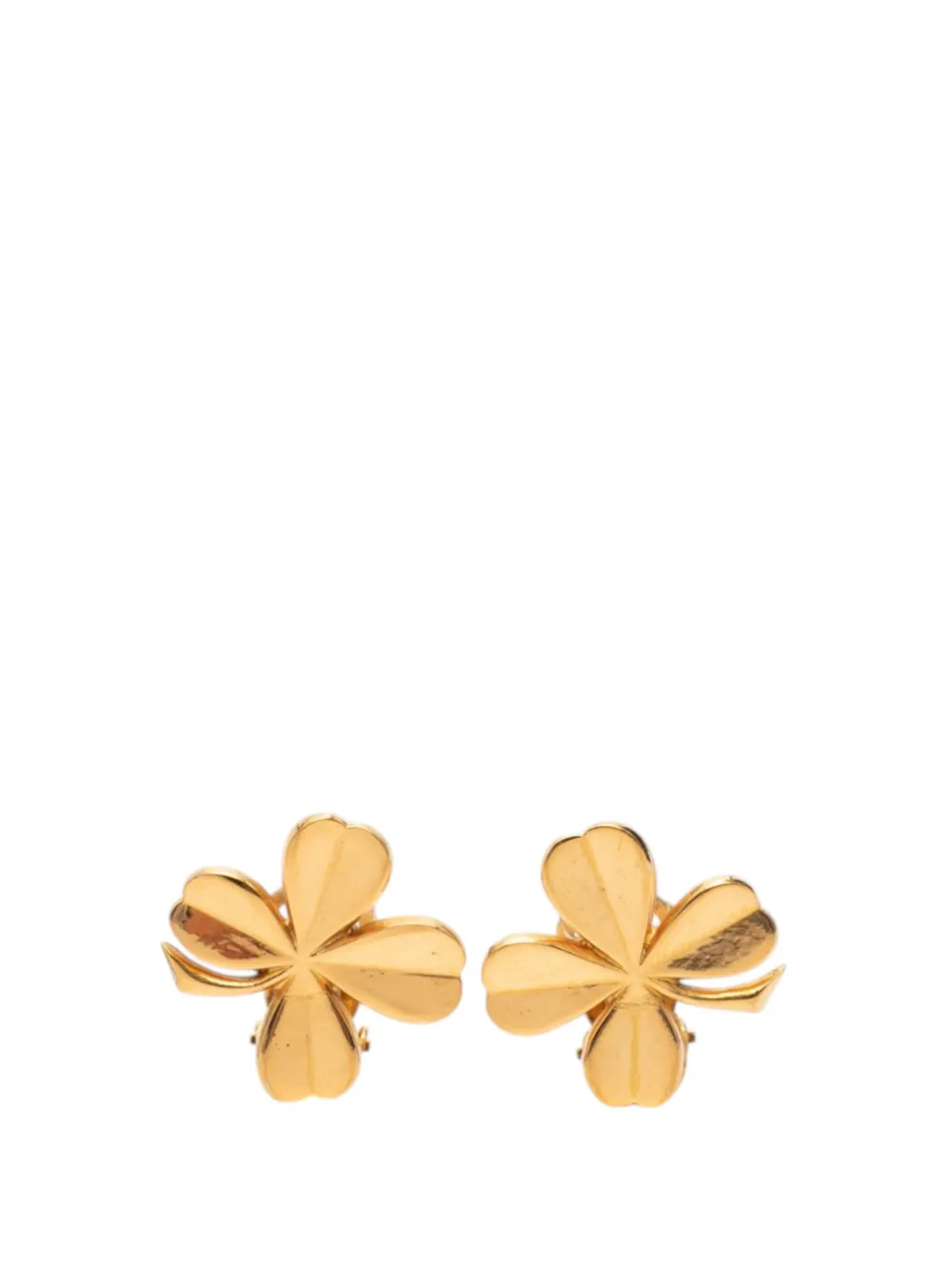 CHANEL Pre-Owned 1993 CC Gold Plated Clover Clip on Earrings costume earrings - Oro