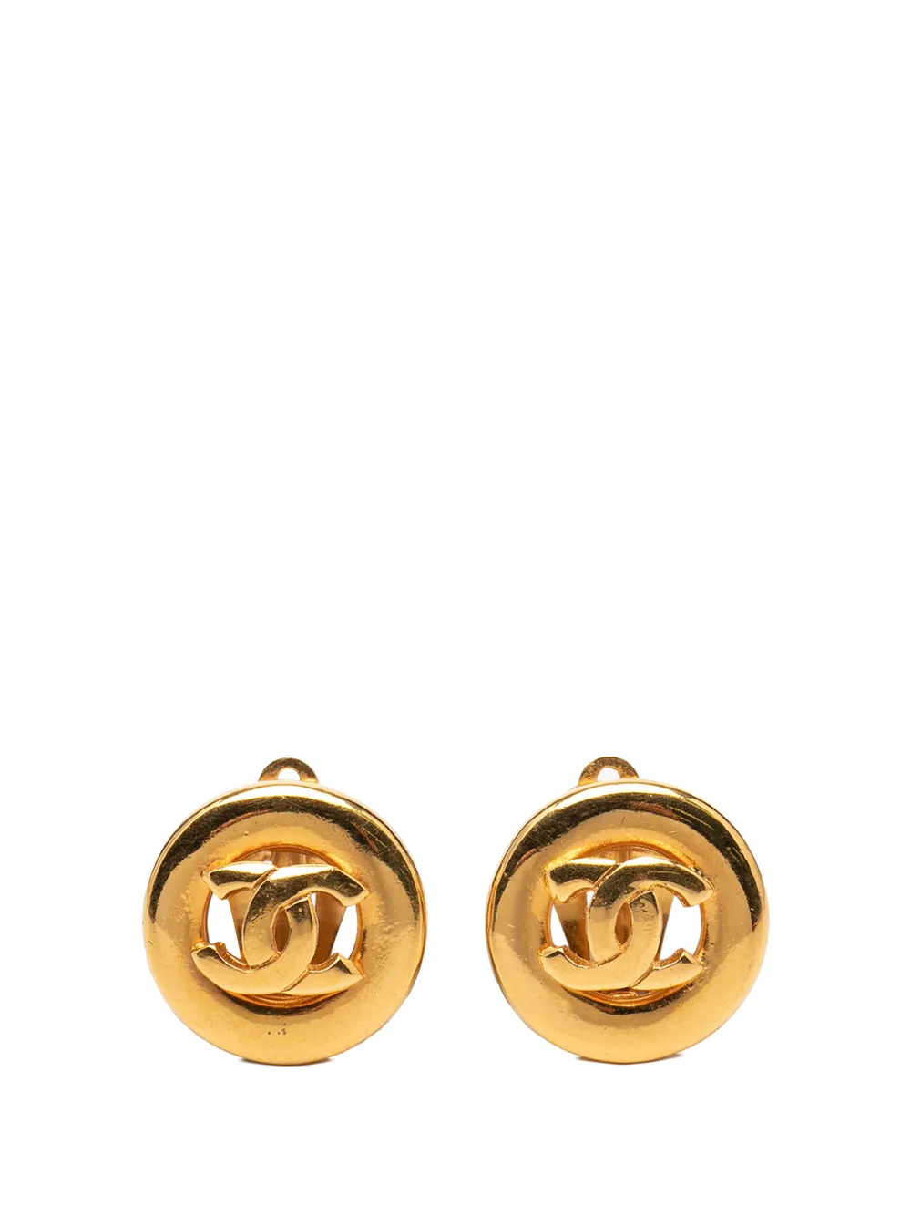 CHANEL Pre-Owned 20th Century CC Gold Plated Round Clip On Earrings costume earrings - Oro