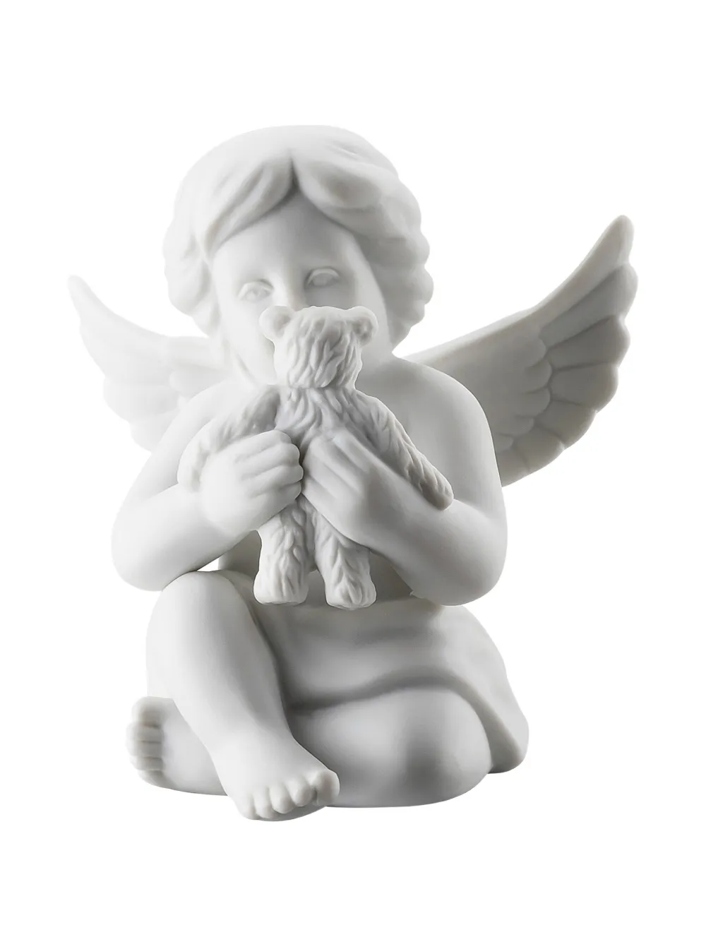 Rosenthal Angel With Bear Porcelain Statuette In White
