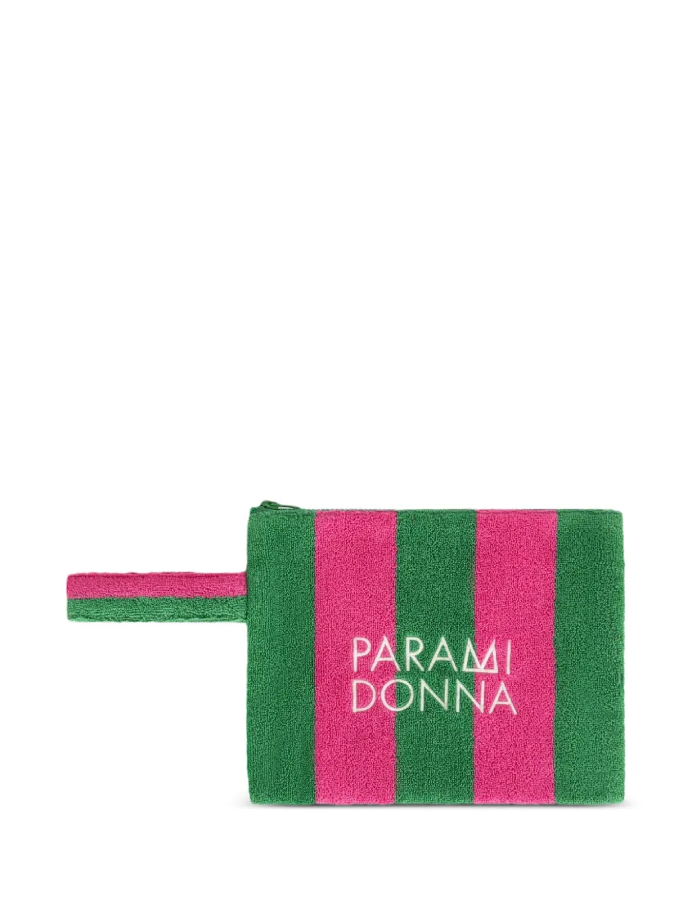 PARAMIDONNA Kids logo-print striped clutch bag - Verde