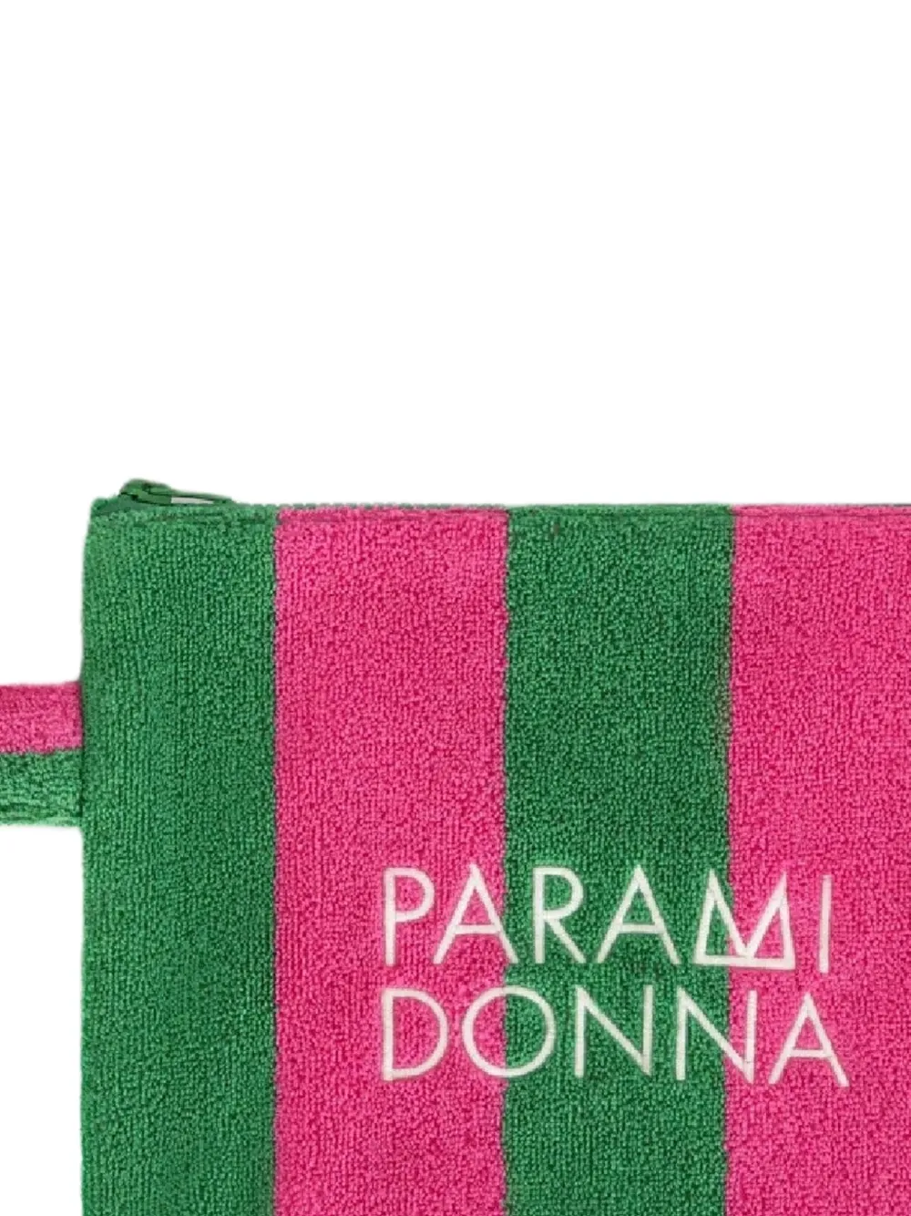 PARAMIDONNA Kids logo-print striped clutch bag Groen