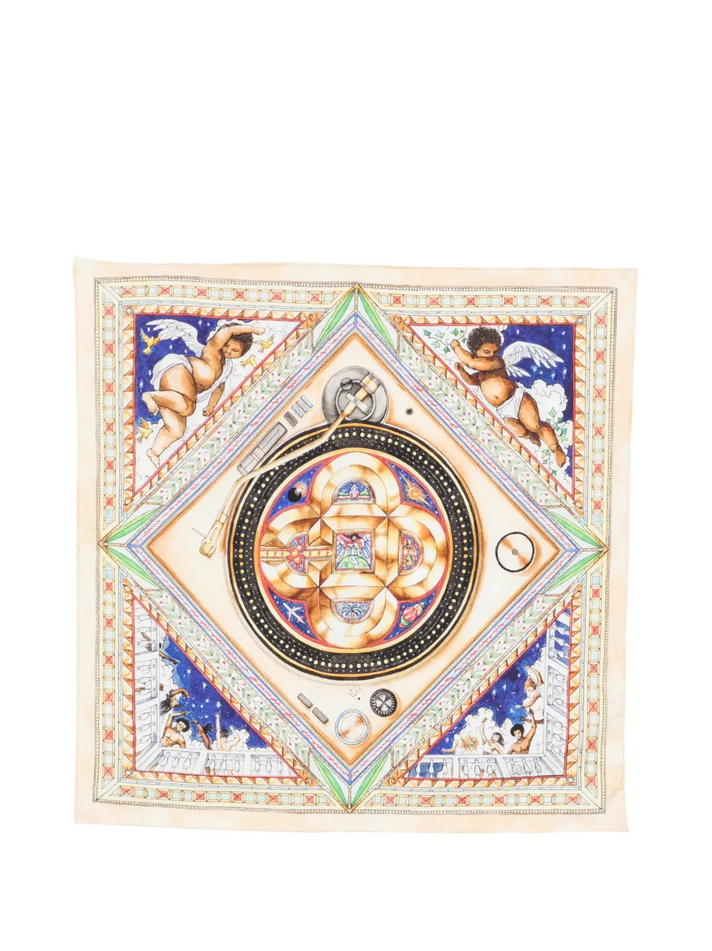 Casablanca Plafond Orné De Musique silk scarf - Toni neutri