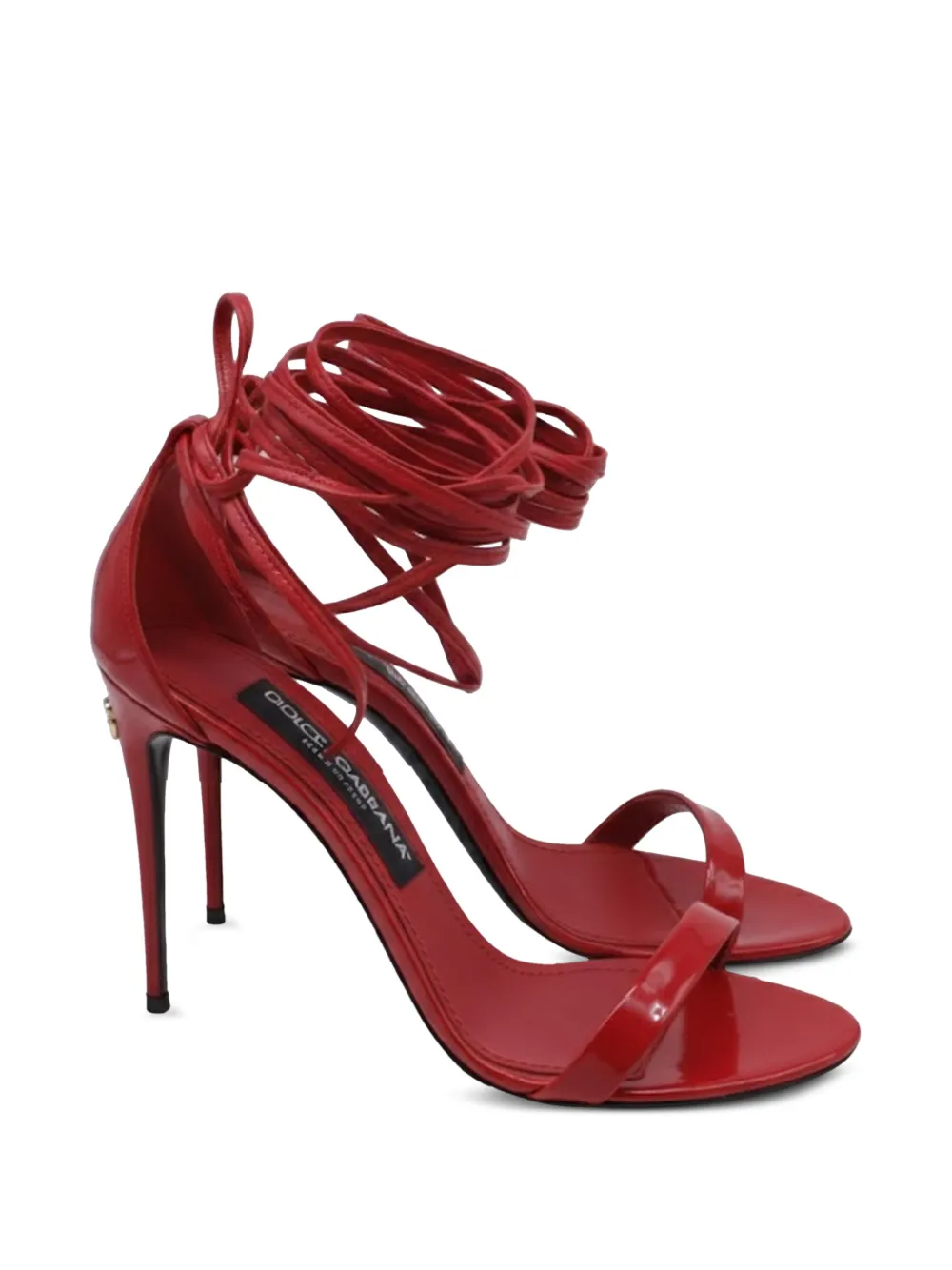 Dolce & Gabbana Pre-Owned wrap around leather sandals - Rosso
