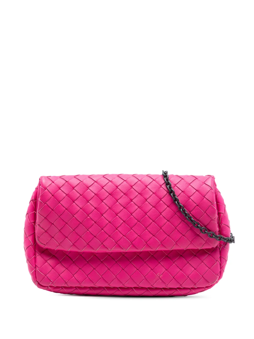 Bottega Veneta Pre-Owned 2012-2026 Mini Nappa Intrecciato Expandable Chain Flap crossbody bag - Rosa