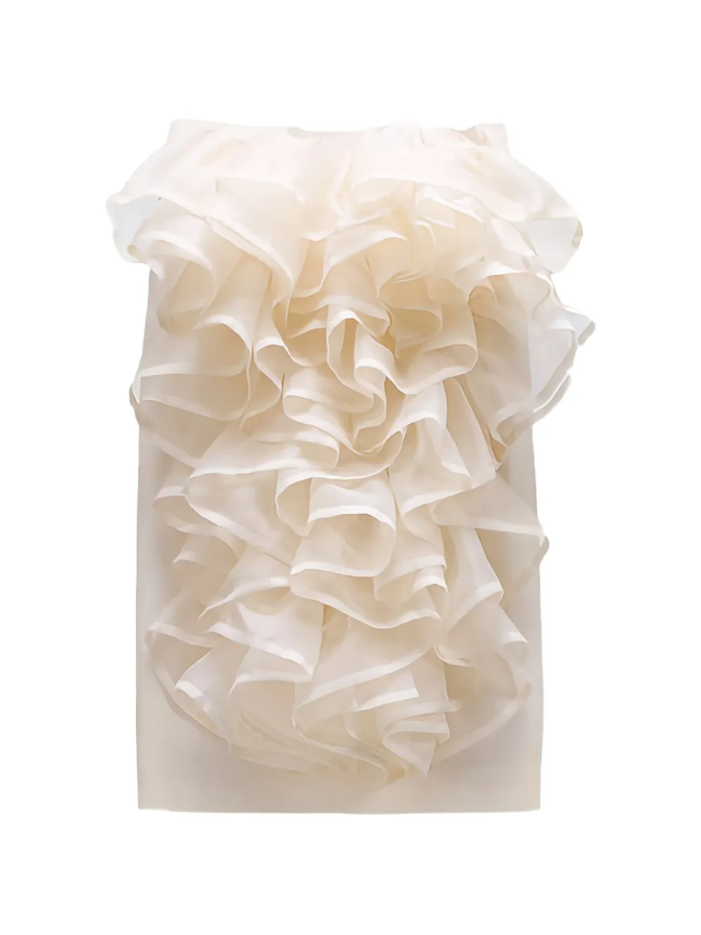 Viktor & Rolf Midi Ruffled-trim Pencil Skirt In Multi