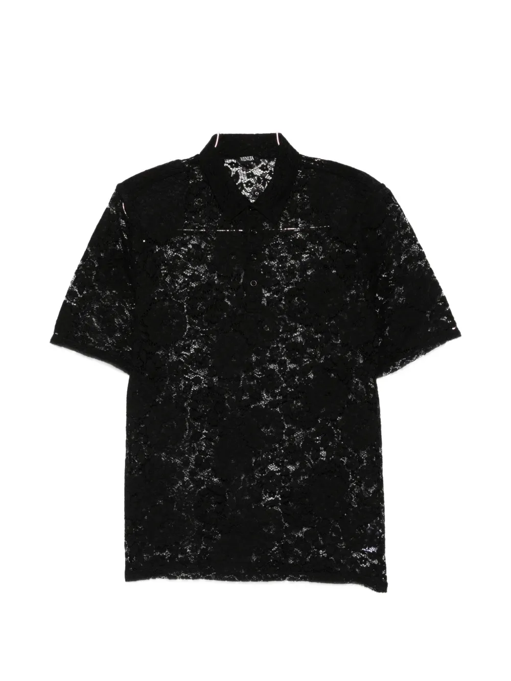 VENUJA floral-lace polo top - Nero