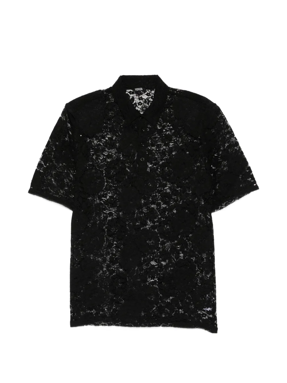 VENUJA floral-lace polo top - Nero