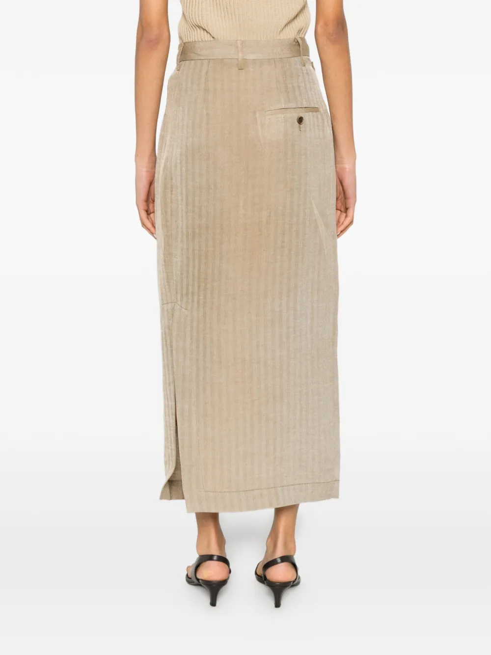 Uma Wang Grace asymmetrische maxi-rok Beige