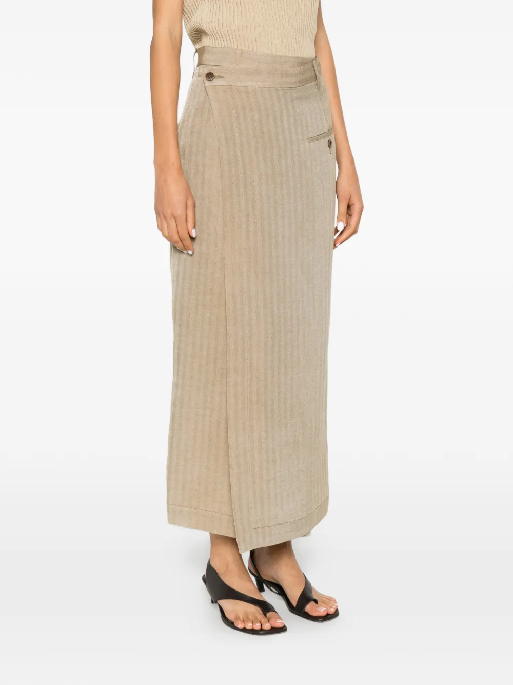 Uma Wang Grace asymmetrische maxi-rok Beige