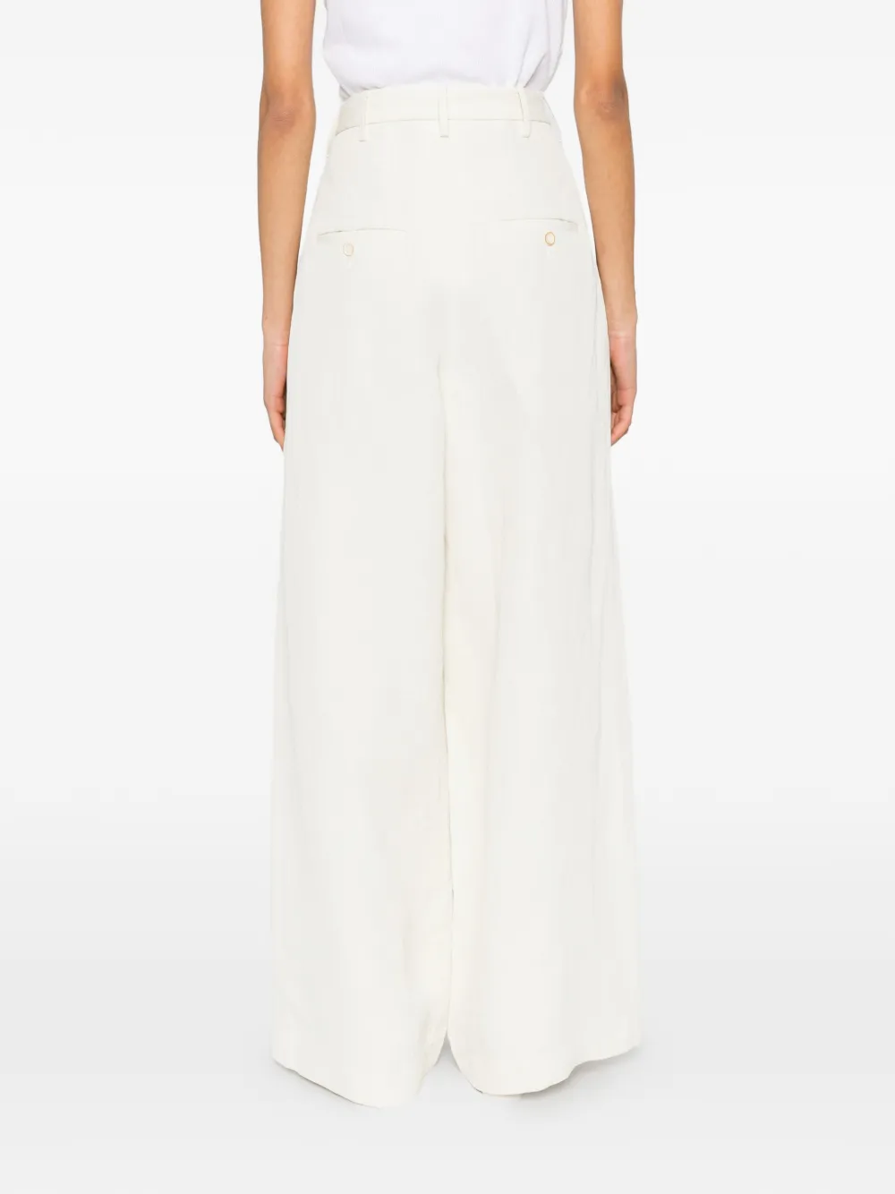 Uma Wang Paella broek met geplooid detail Beige