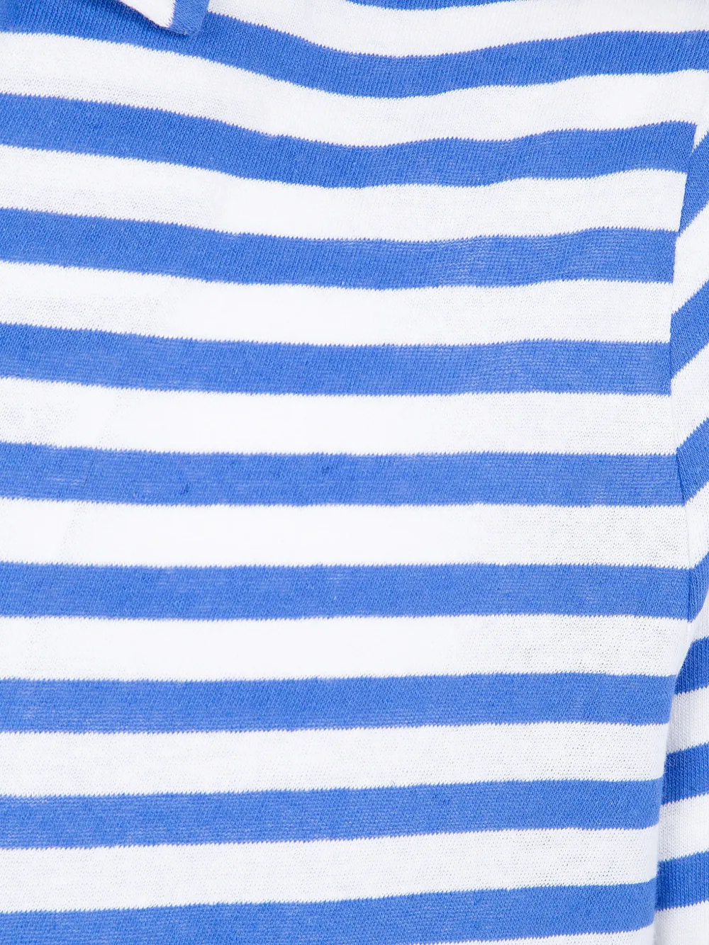 Majestic Filatures Gestreept T-shirt Blauw