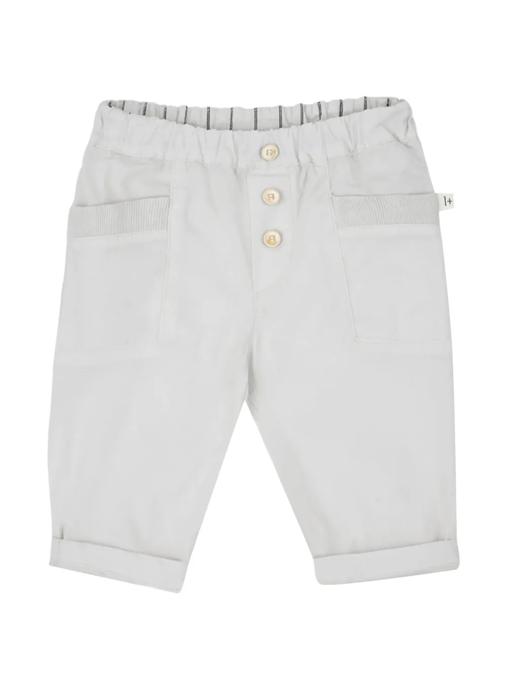 1+ In The Family ribbed-trim trousers - Grigio